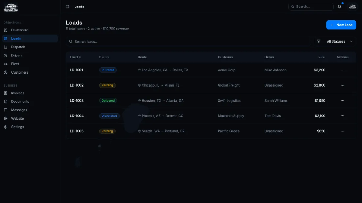 Move Loads From Dispatch to Paid.